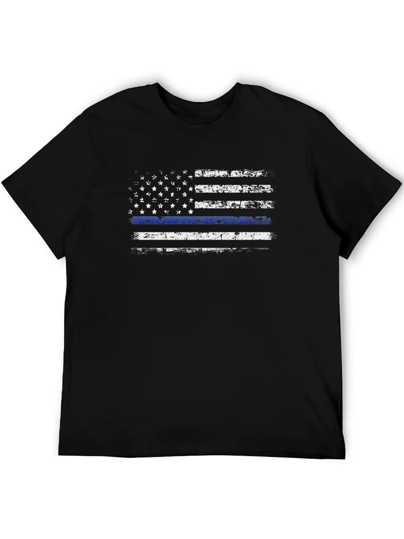 American Police Flag Simple Everyday Graphic Tee – Lightweight Summer Wear