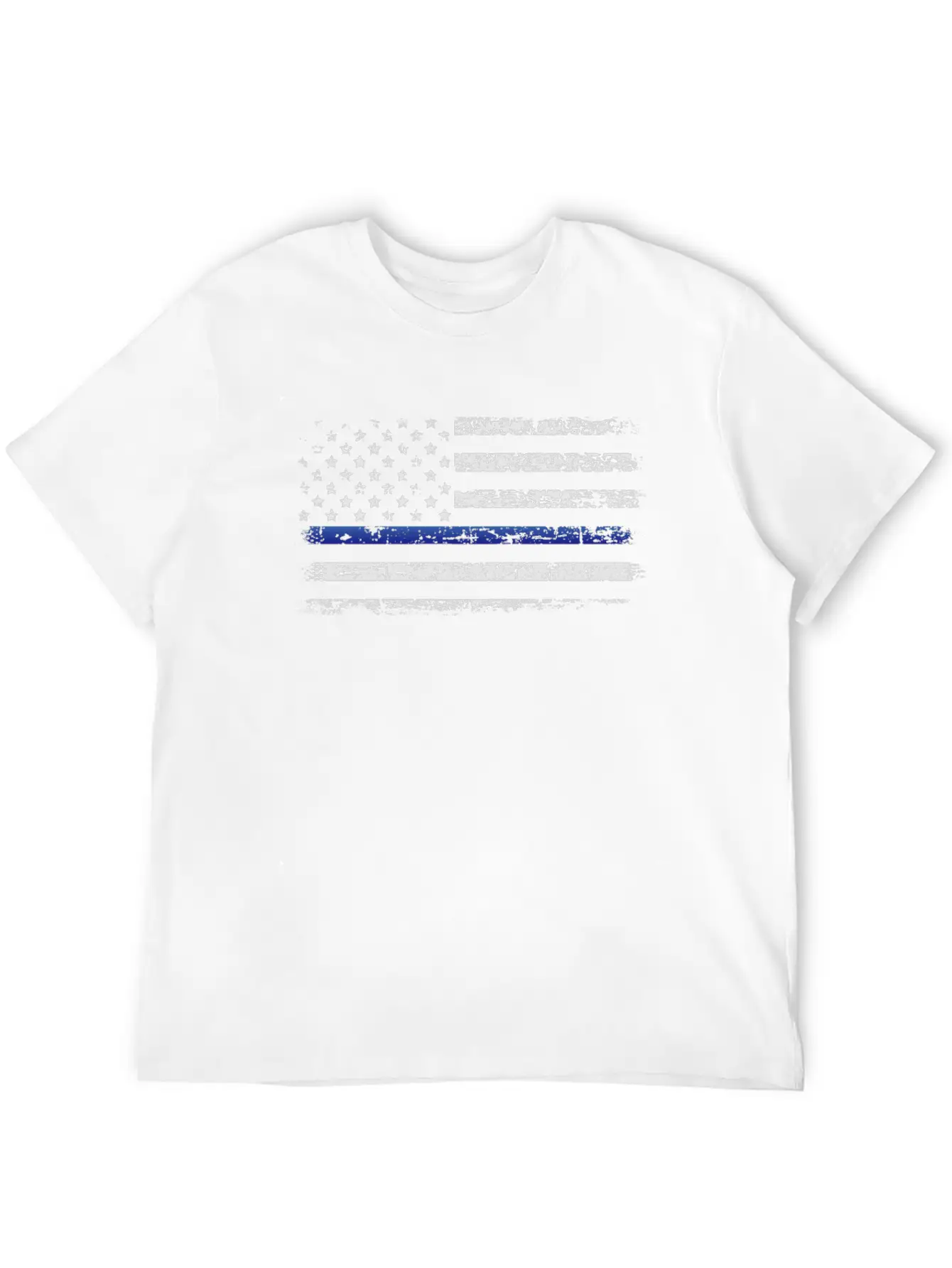 American Police Flag Simple Everyday Graphic Tee – Lightweight Summer Wear