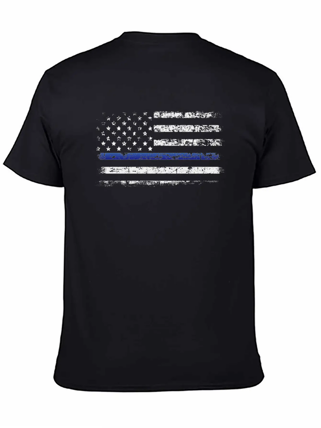 American Police Flag Simple Everyday Graphic Tee – Lightweight Summer Wear