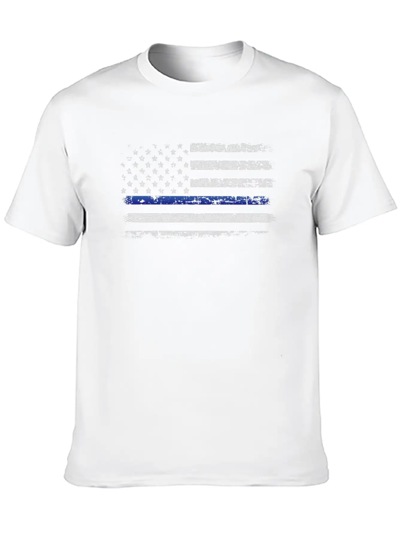 American Police Flag Simple Everyday Graphic Tee – Lightweight Summer Wear