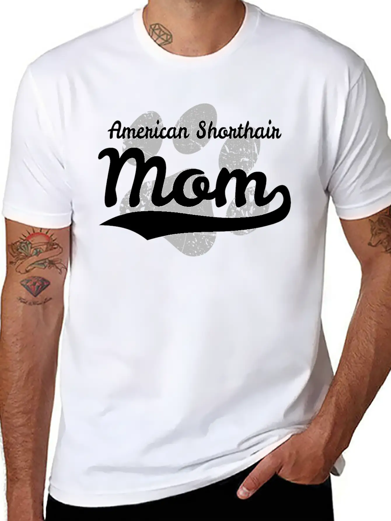 American Shorthair Mom Classic Fit Graphic Tee For Daily Comfort – Unisex Cotton Shirt
