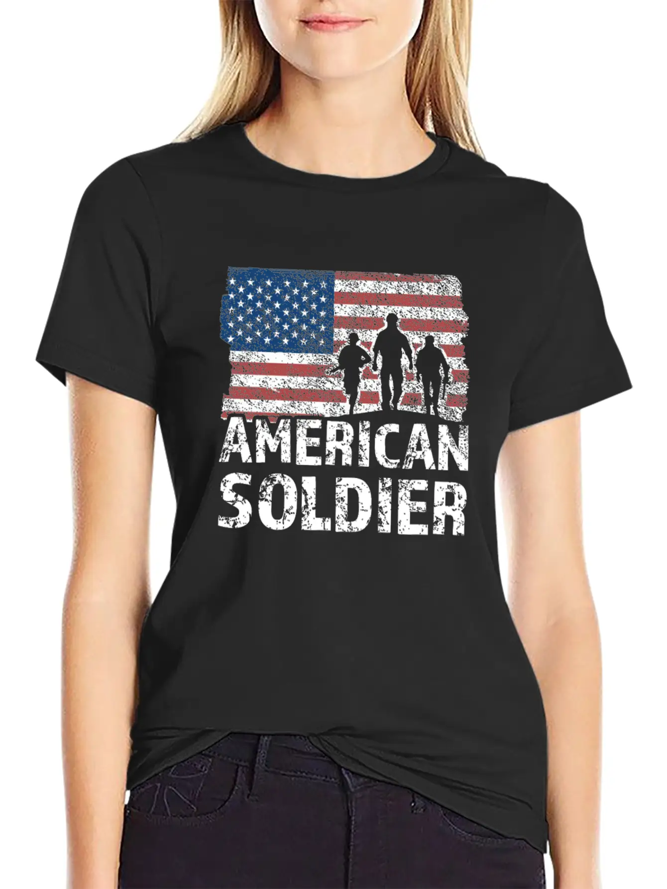American Soldier US Flag Warrior Military USA Flag Classic Fit Graphic Tee For Daily Comfort – Unisex Cotton Shirt