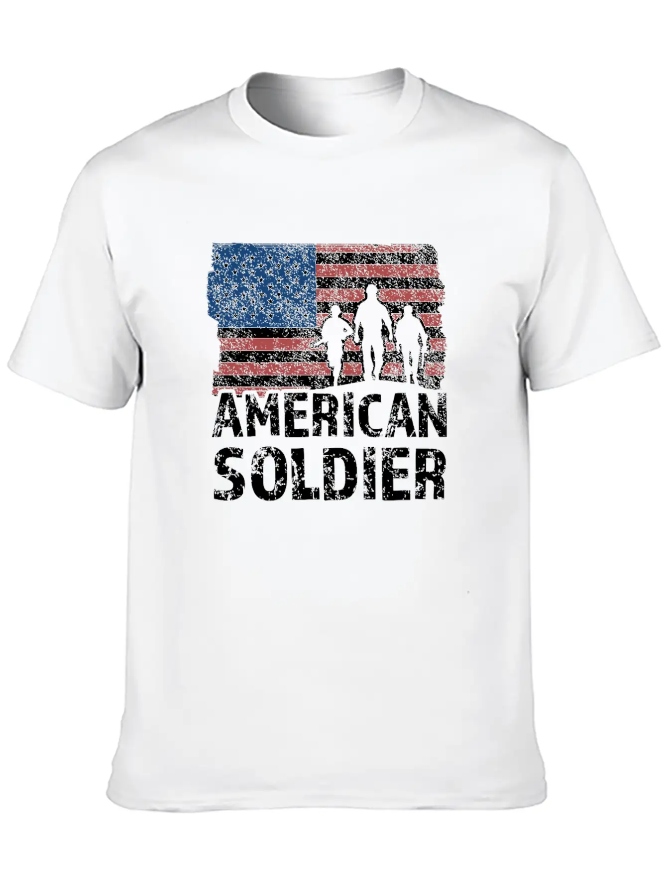 American Soldier US Flag Warrior Military USA Flag Classic Fit Graphic Tee For Daily Comfort – Unisex Cotton Shirt