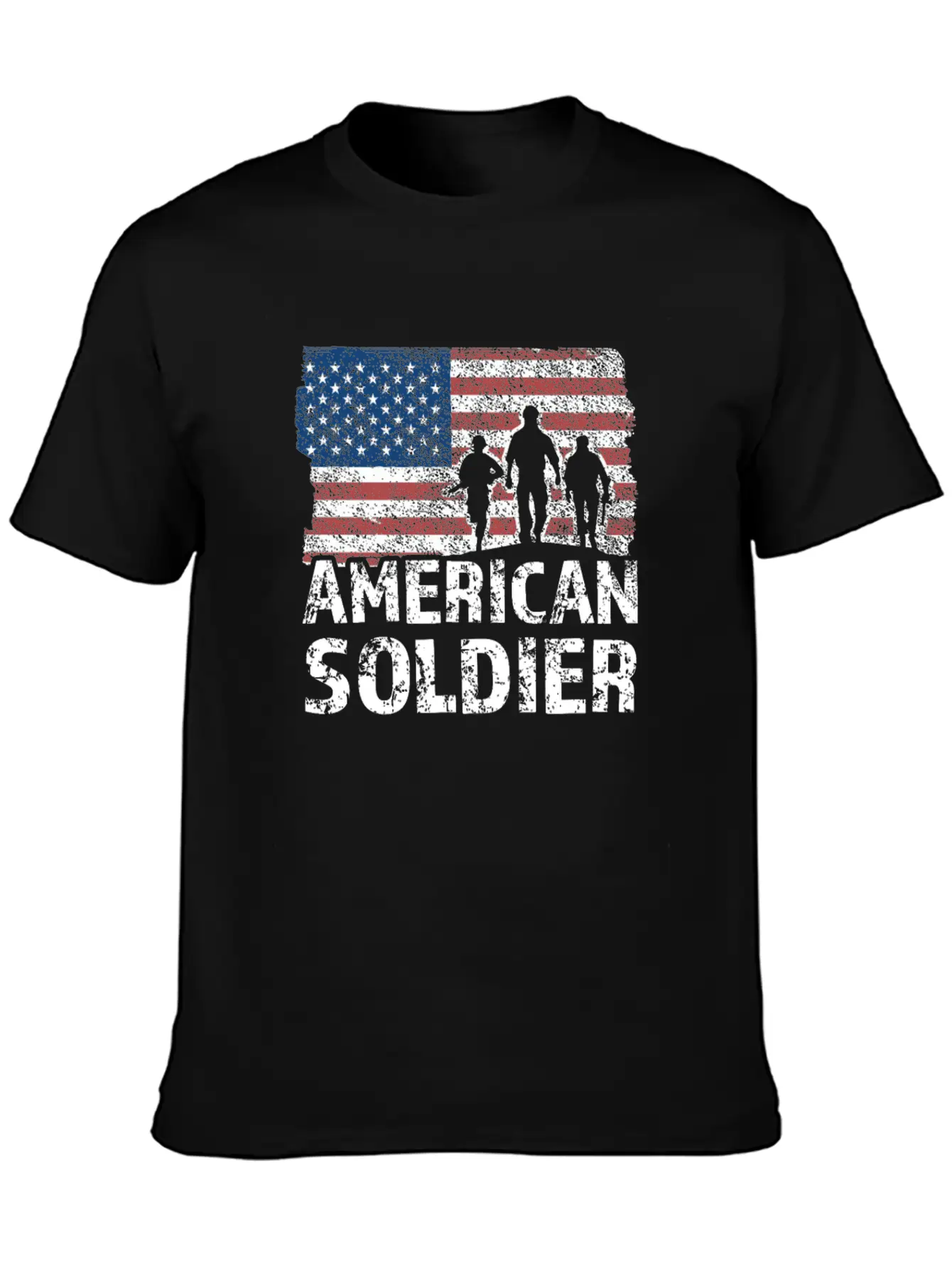 American Soldier US Flag Warrior Military USA Flag Classic Fit Graphic Tee For Daily Comfort – Unisex Cotton Shirt