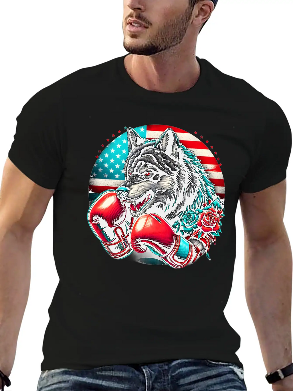 American Wolf Boxing Classic Fit Graphic Tee For Daily Comfort – Unisex Cotton Shirt