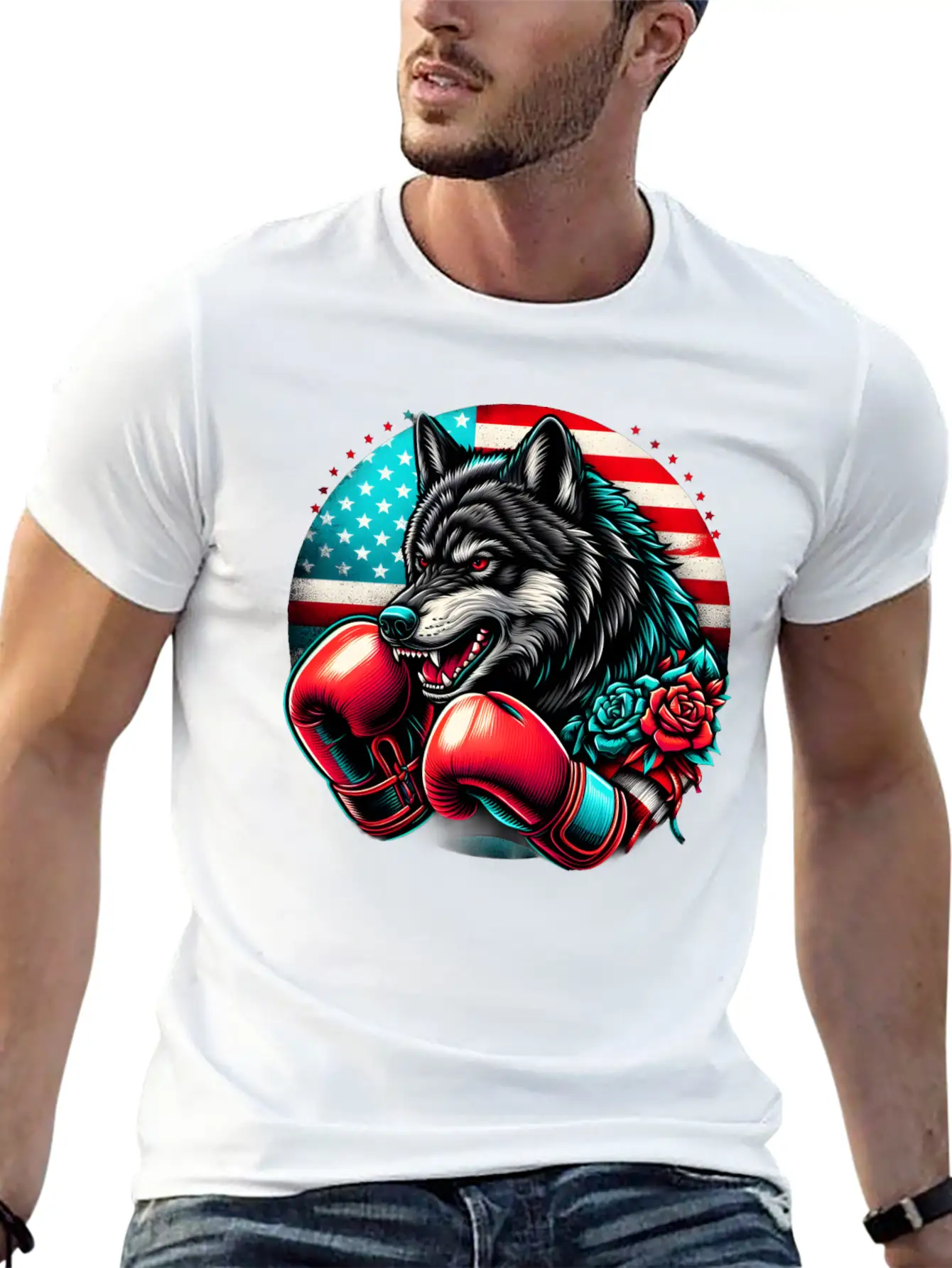 American Wolf Boxing Classic Fit Graphic Tee For Daily Comfort – Unisex Cotton Shirt
