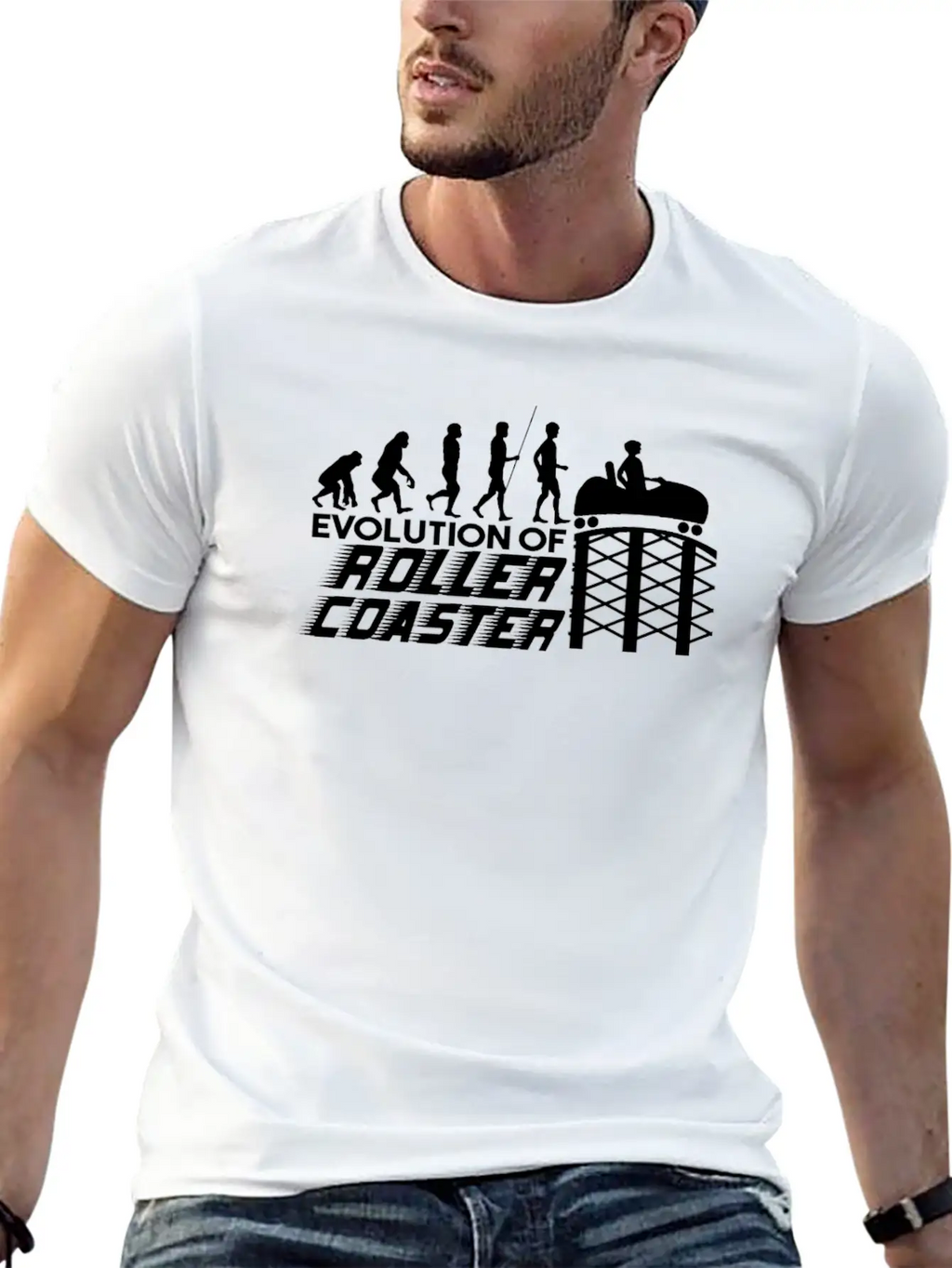 Amusement Park Roller Coaster Looping Track Classic Cotton Tee – Unisex Comfort For Any Season