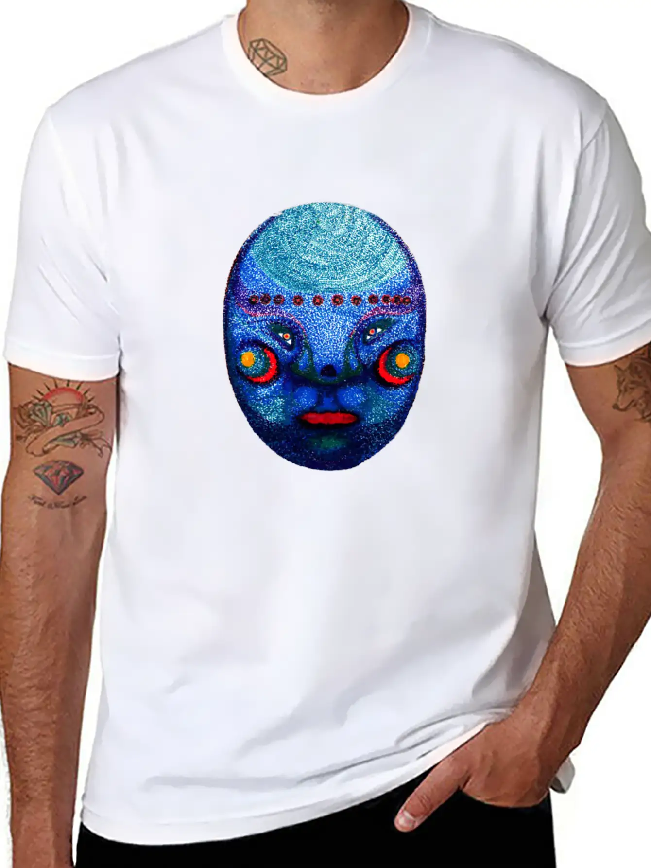 An Alien Head Classic Crew Neck Graphic Tee – Everyday Minimal Look