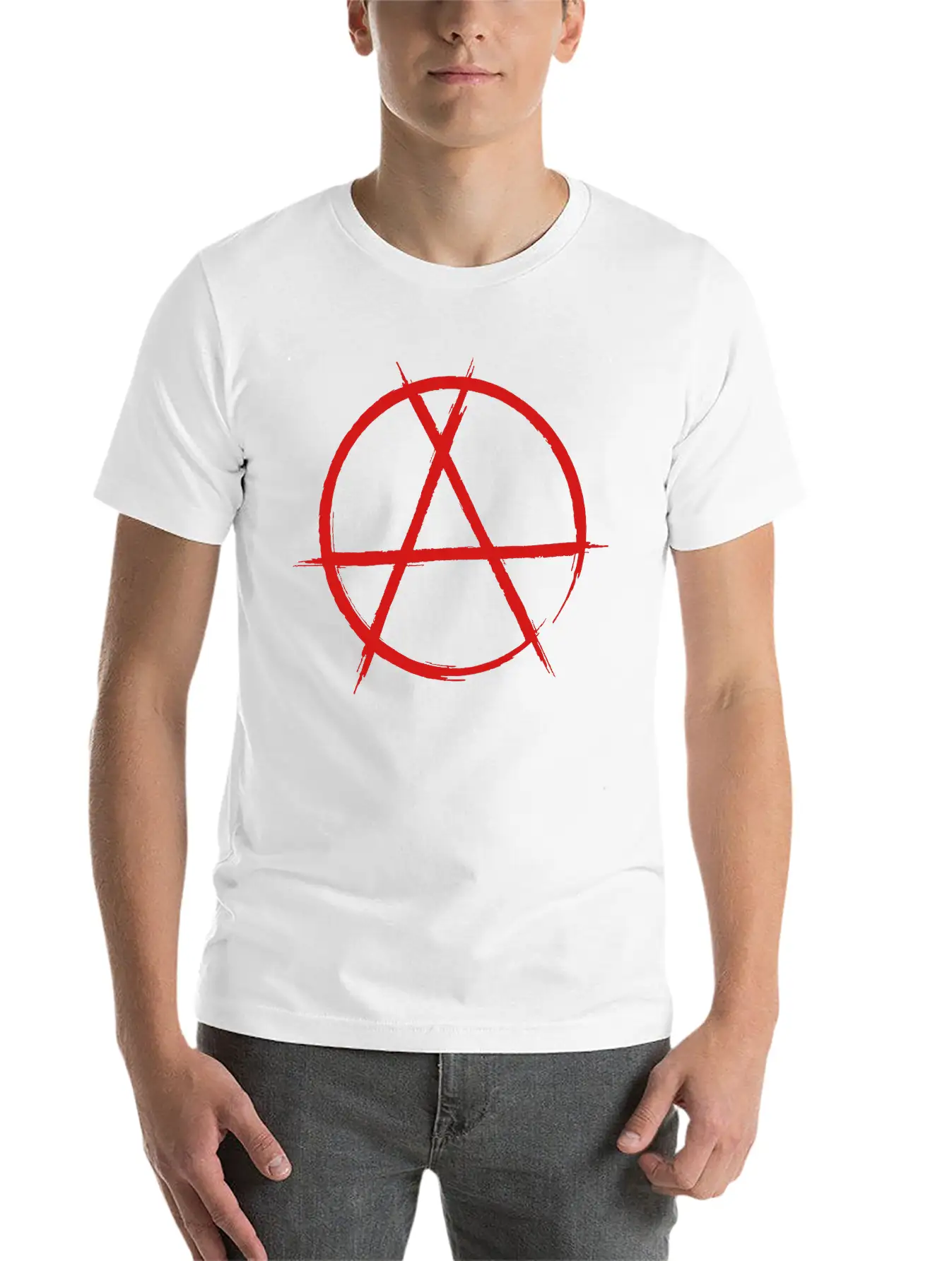 Anarchy Sign Classic Fit Graphic Tee For Daily Comfort – Unisex Cotton Shirt