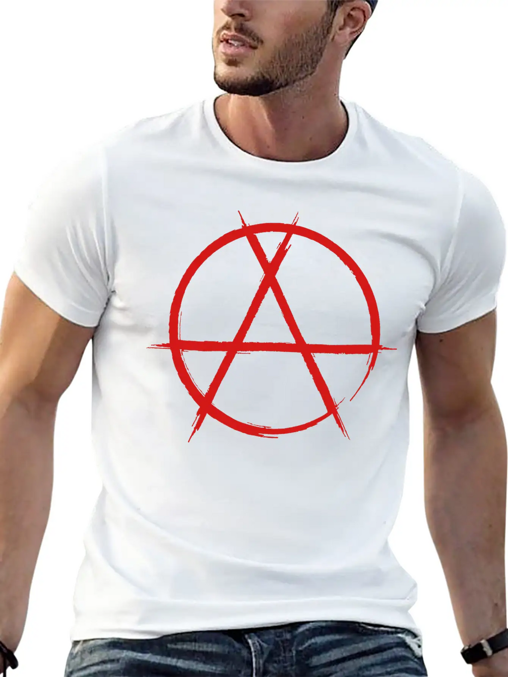 Anarchy Sign Classic Fit Graphic Tee For Daily Comfort – Unisex Cotton Shirt
