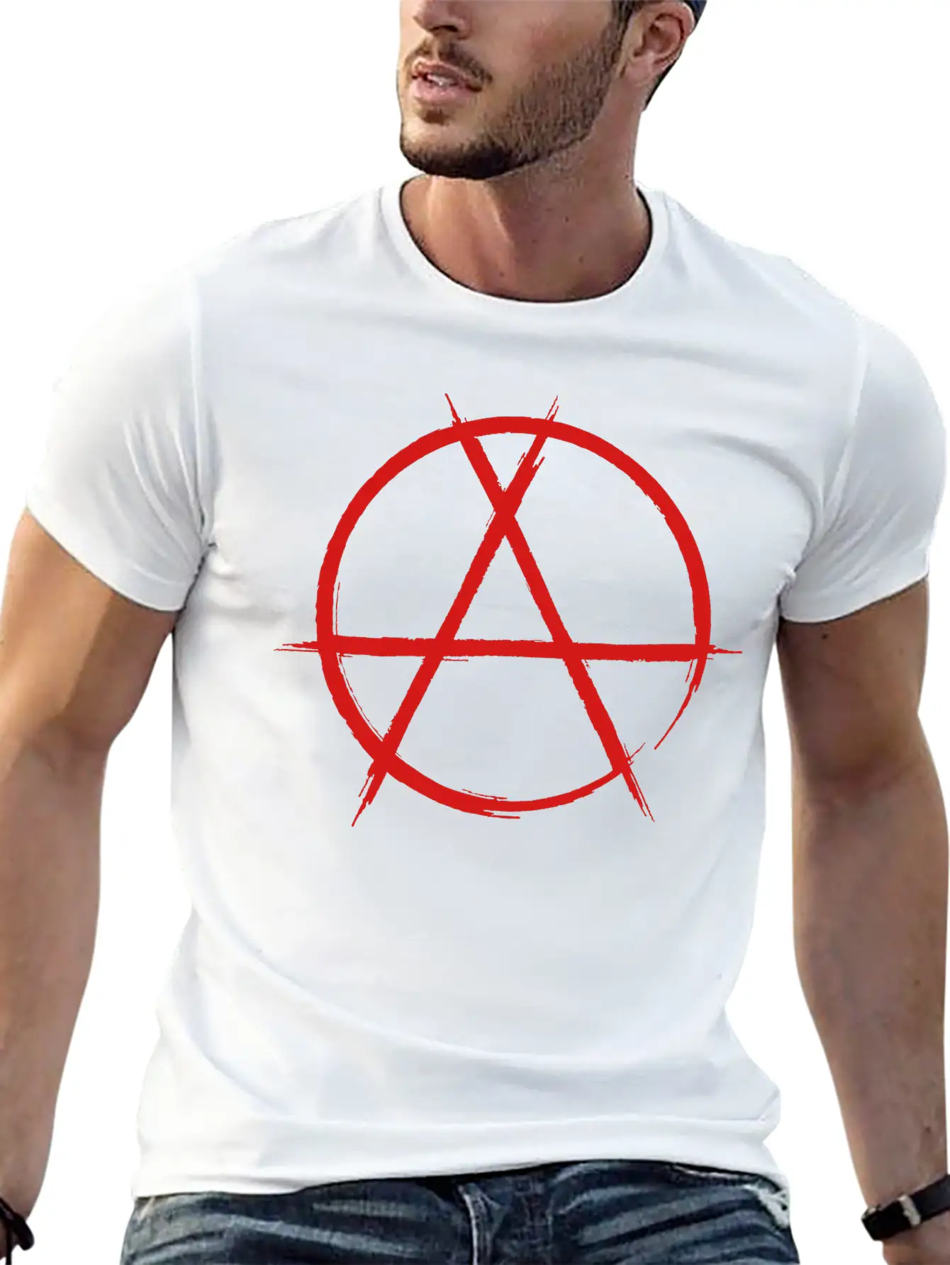 Anarchy Sign Classic Fit Graphic Tee For Daily Comfort – Unisex Cotton Shirt