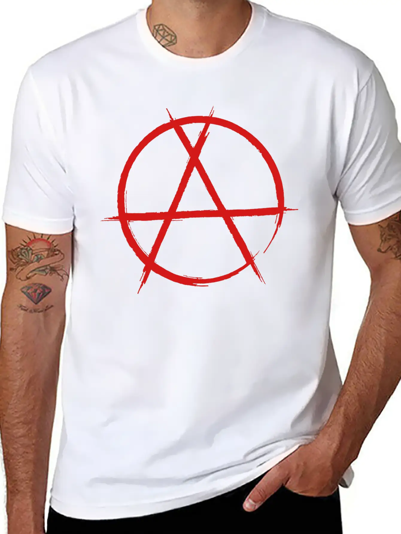 Anarchy Sign Classic Fit Graphic Tee For Daily Comfort – Unisex Cotton Shirt