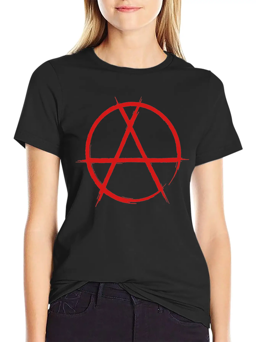 Anarchy Sign Classic Fit Graphic Tee For Daily Comfort – Unisex Cotton Shirt