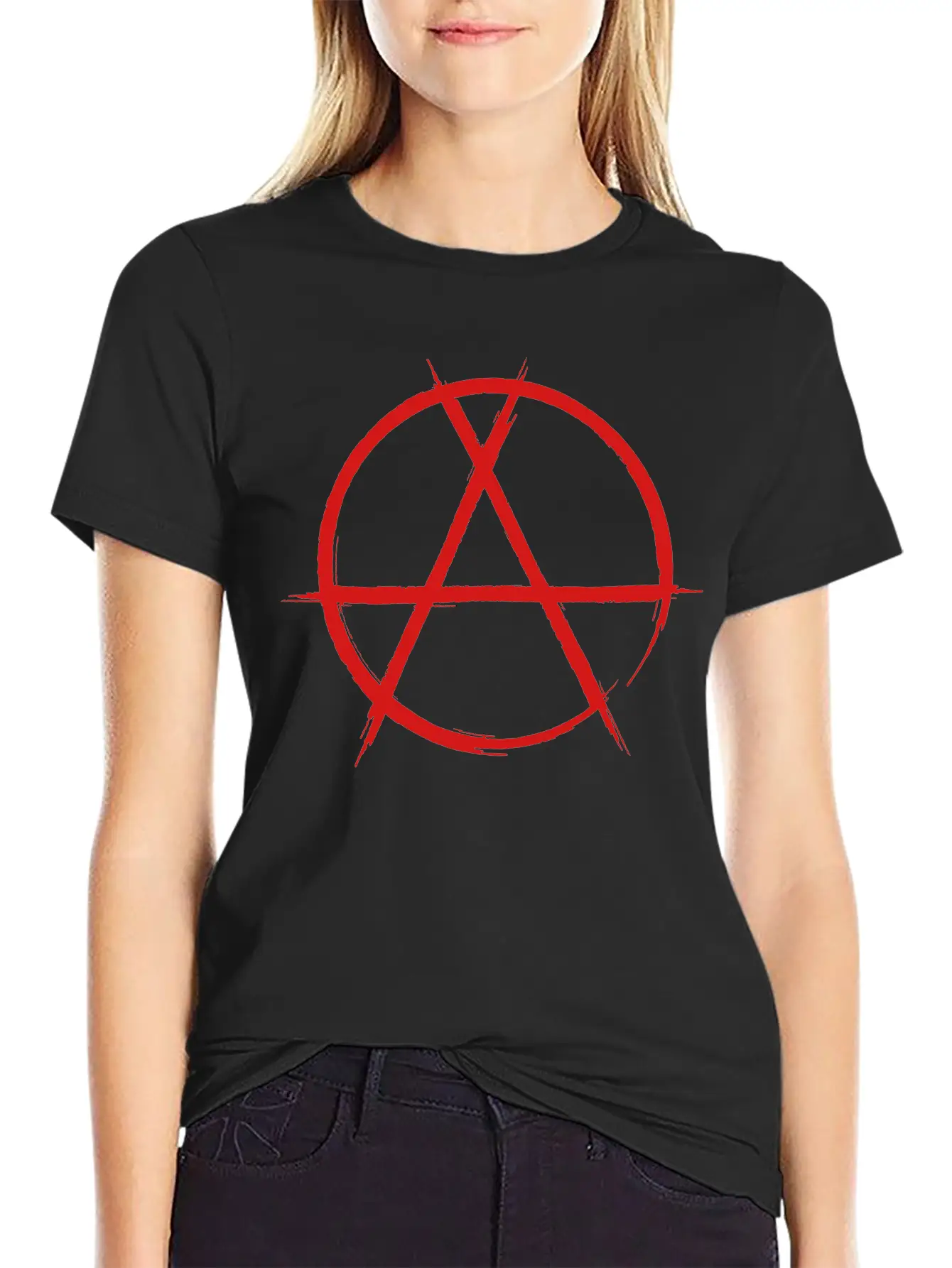 Anarchy Sign Classic Fit Graphic Tee For Daily Comfort – Unisex Cotton Shirt