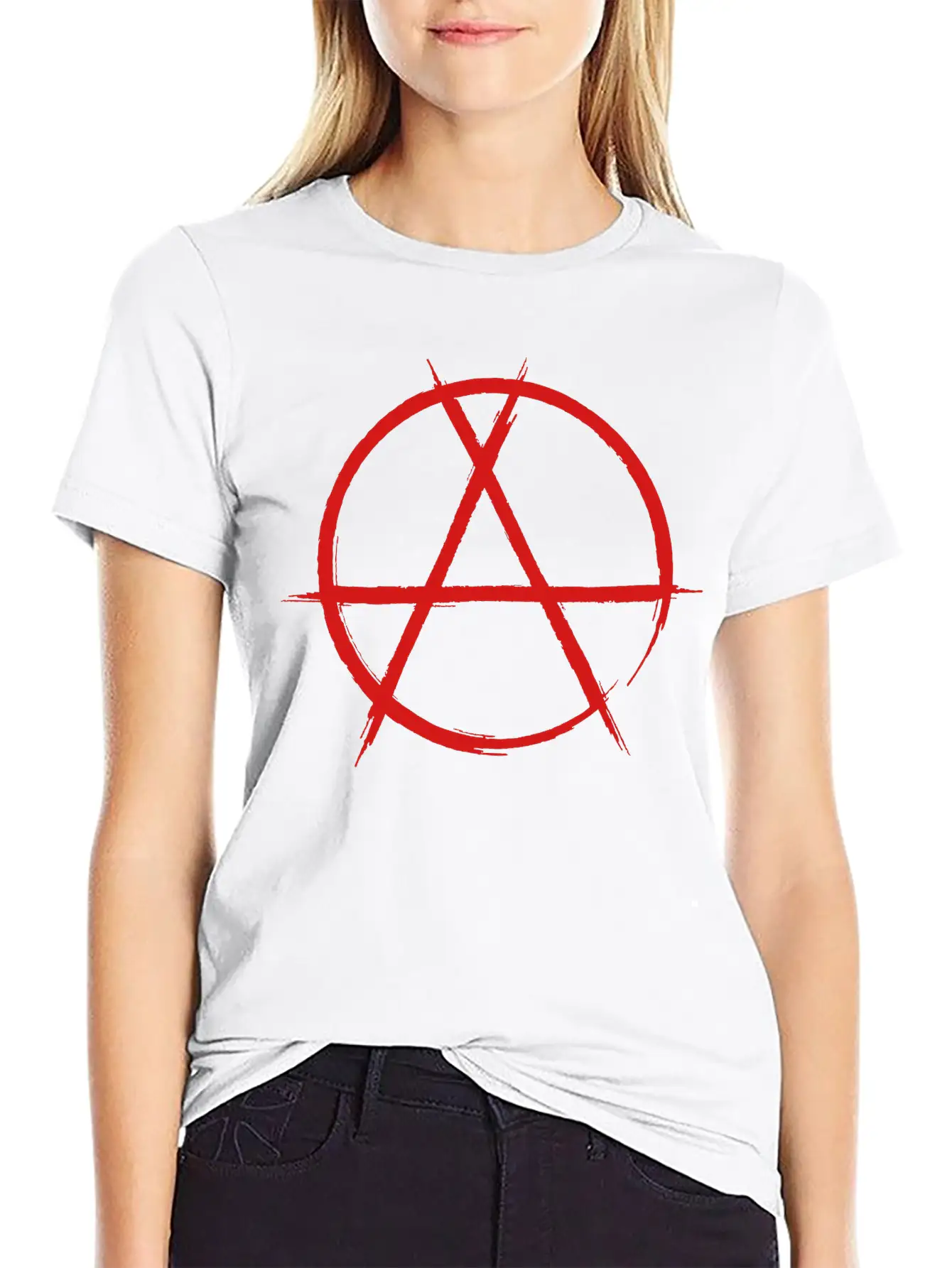 Anarchy Sign Classic Fit Graphic Tee For Daily Comfort – Unisex Cotton Shirt