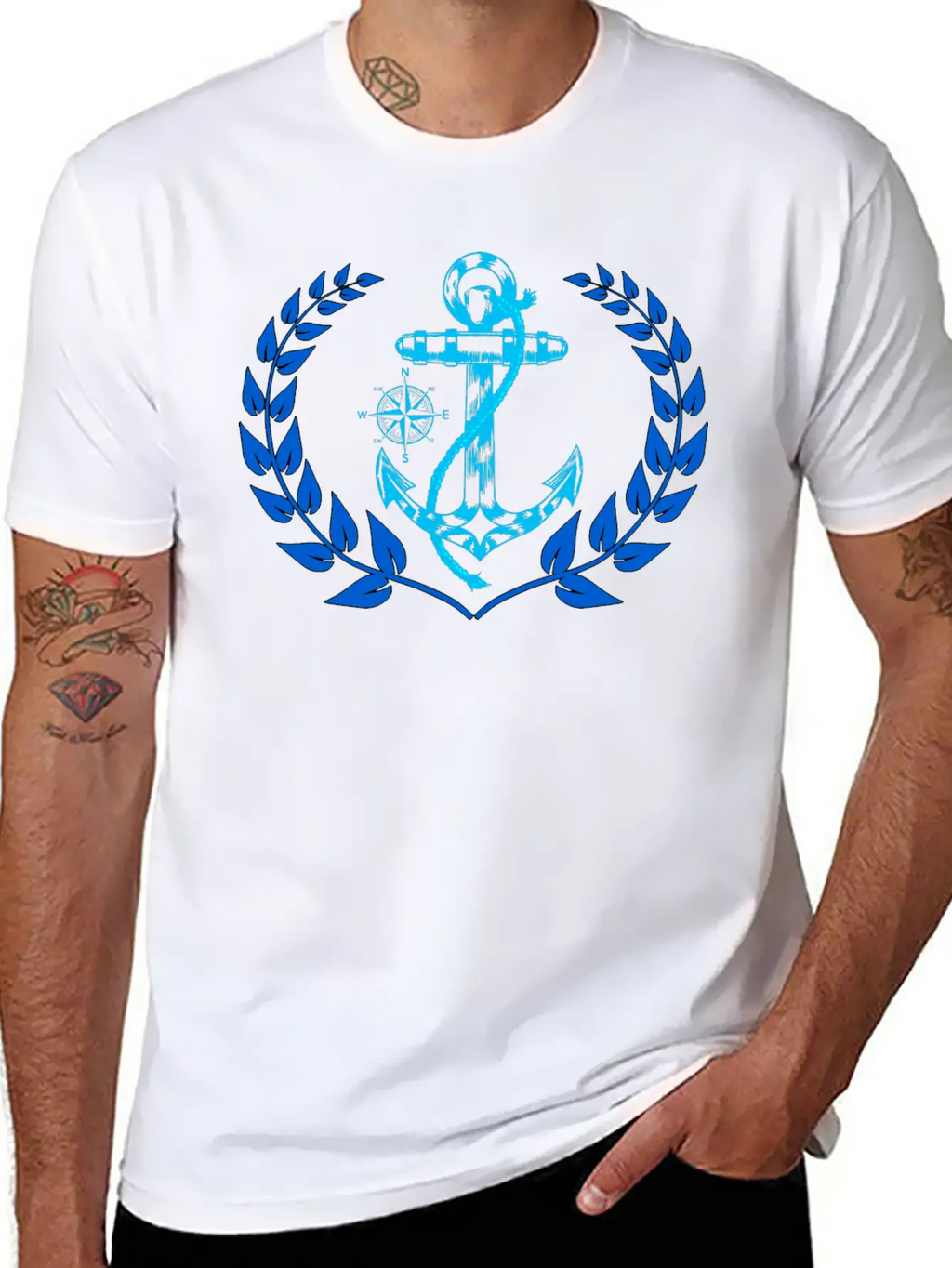 Anchor Maritime Seaman Compass Nautical Breathable Graphic T-Shirt – Perfect For Casual Days