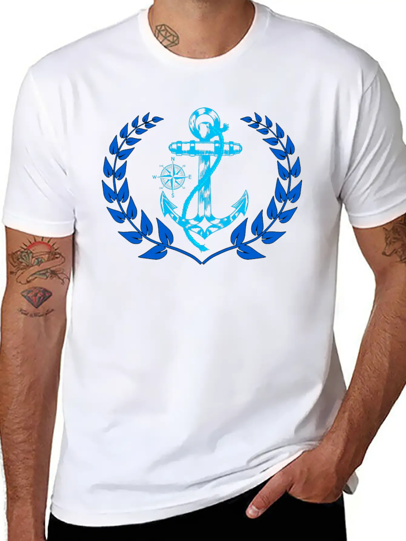 Anchor Maritime Seaman Compass Nautical Breathable Graphic T-Shirt – Perfect For Casual Days