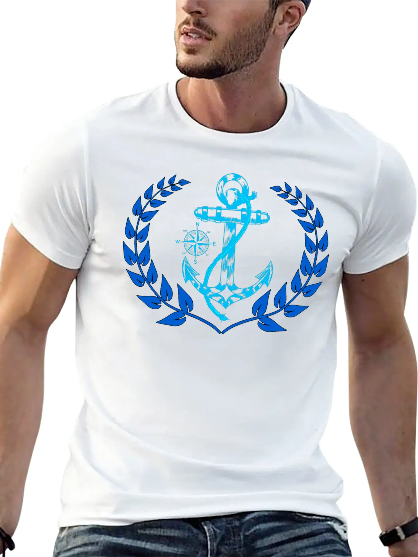 Anchor Maritime Seaman Compass Nautical Breathable Graphic T-Shirt – Perfect For Casual Days