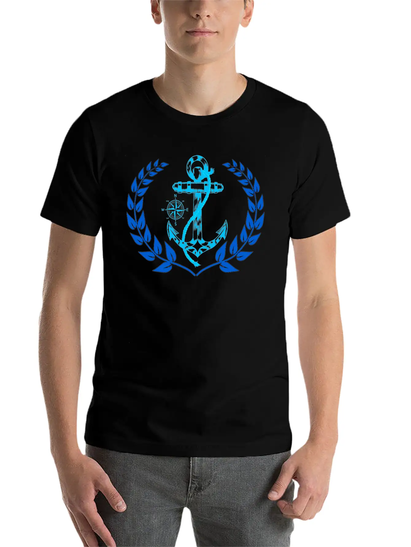 Anchor Maritime Seaman Compass Nautical Breathable Graphic T-Shirt – Perfect For Casual Days