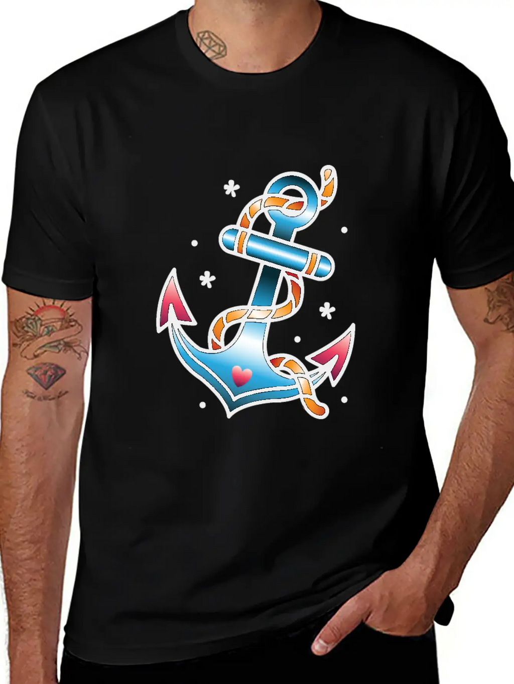 Anchor Tattoo Basic Graphic T-Shirt – Daily Comfort In Soft Cotton