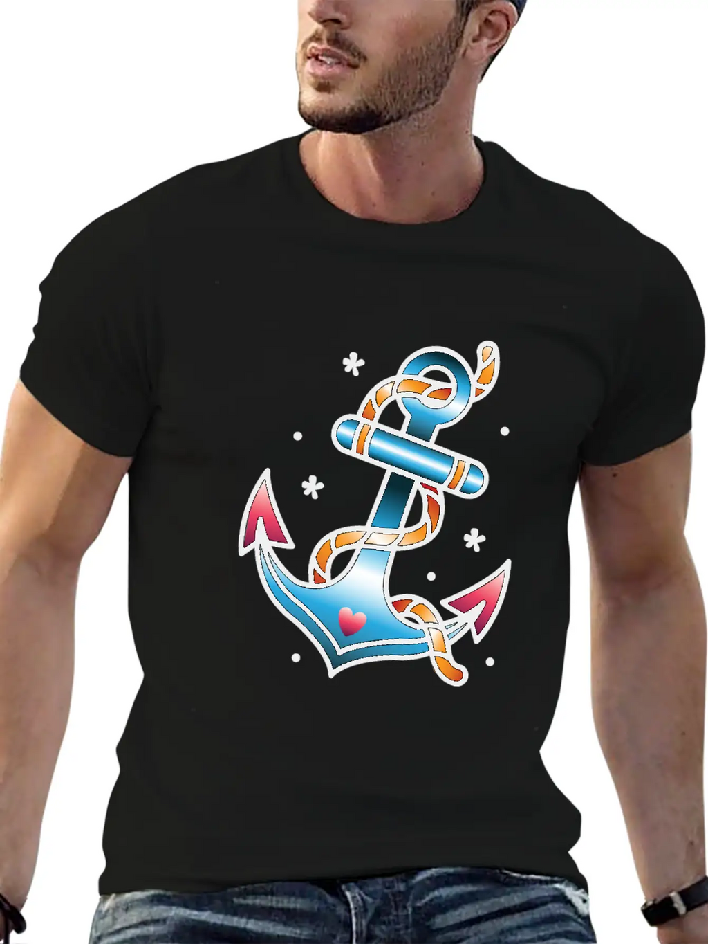 Anchor Tattoo Basic Graphic T-Shirt – Daily Comfort In Soft Cotton