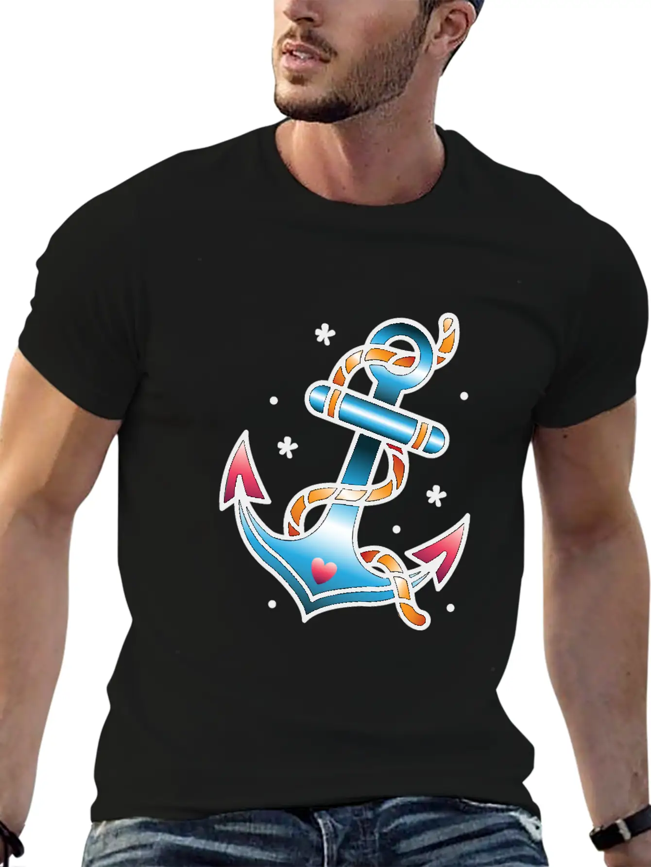 Anchor Tattoo Basic Graphic T-Shirt – Daily Comfort In Soft Cotton