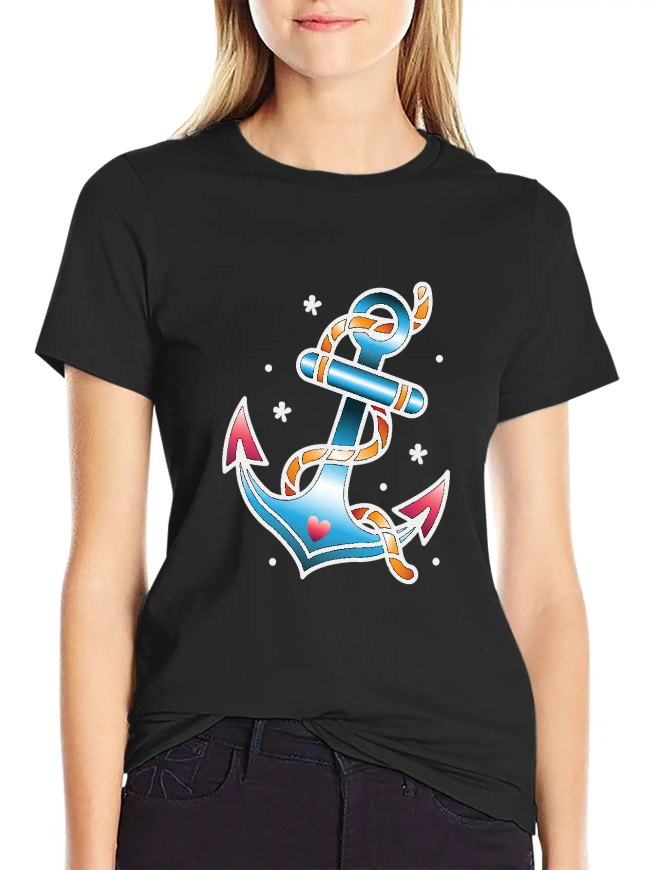 Anchor Tattoo Basic Graphic T-Shirt – Daily Comfort In Soft Cotton