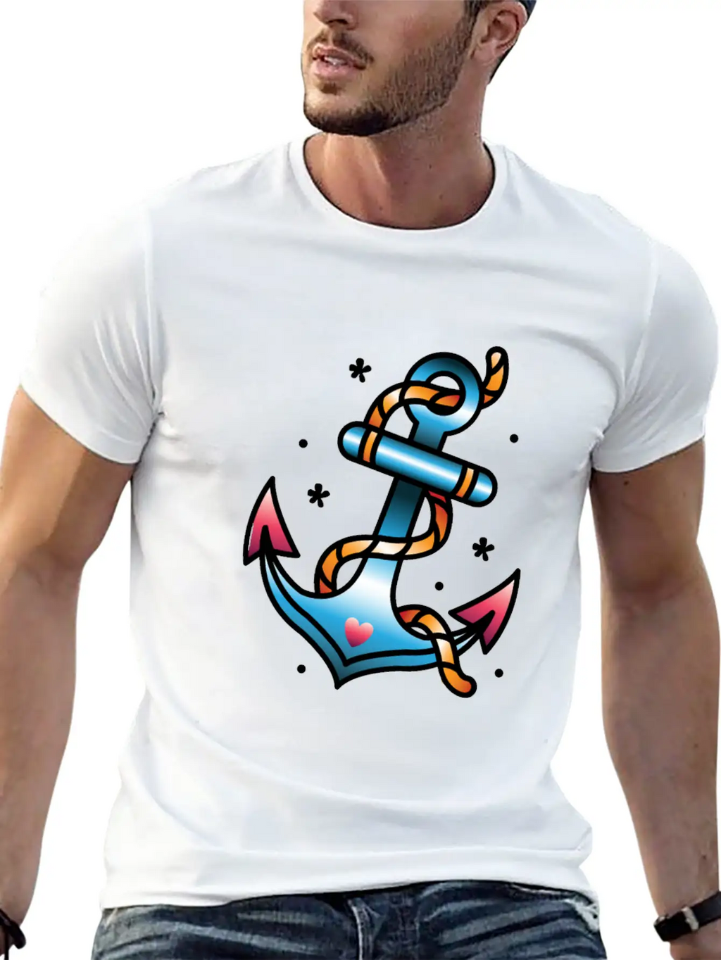 Anchor Tattoo Basic Graphic T-Shirt – Daily Comfort In Soft Cotton