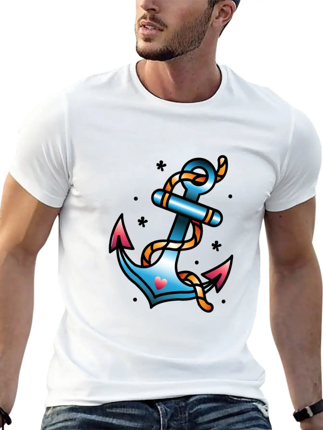 Anchor Tattoo Basic Graphic T-Shirt – Daily Comfort In Soft Cotton