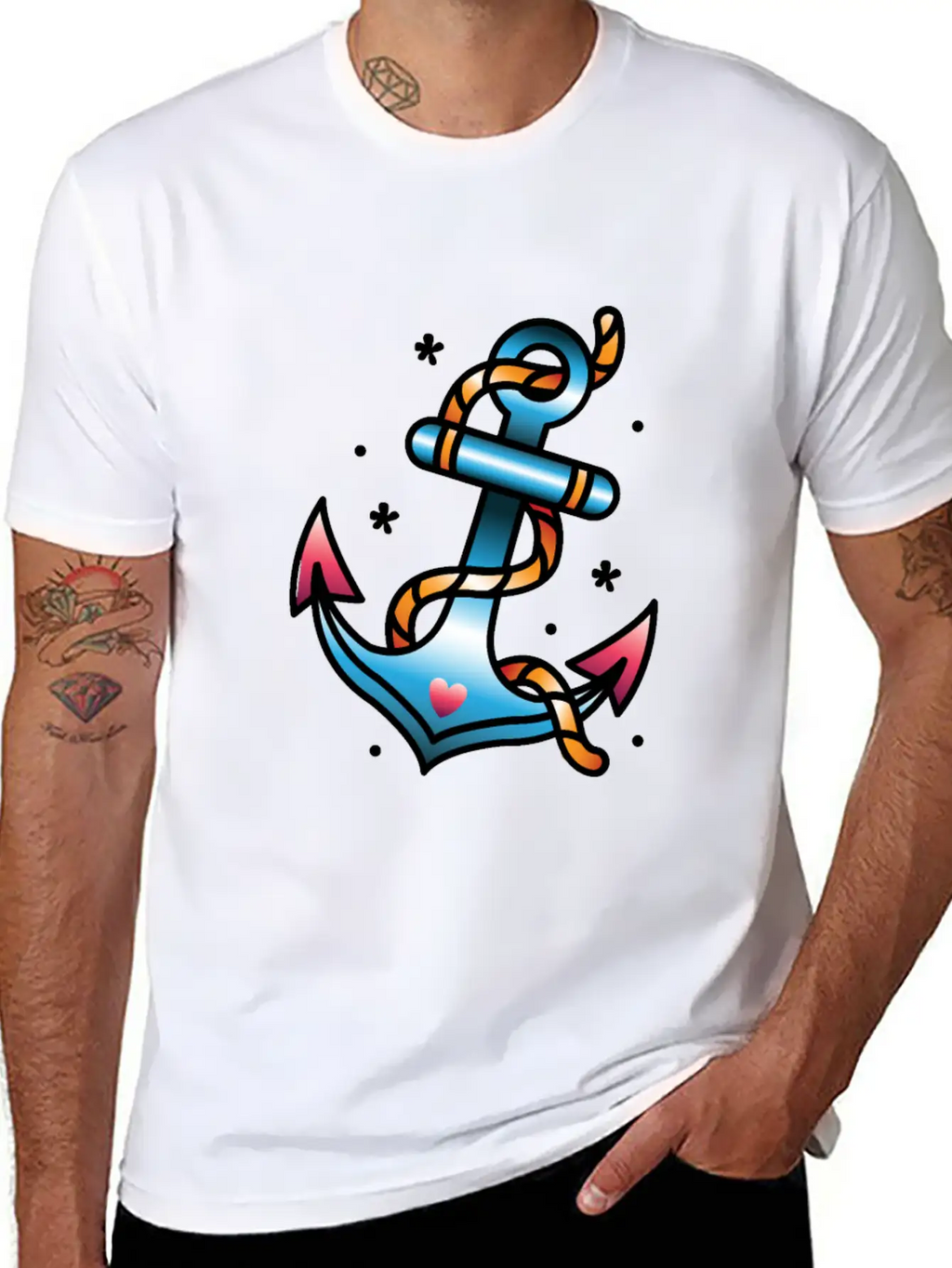 Anchor Tattoo Basic Graphic T-Shirt – Daily Comfort In Soft Cotton