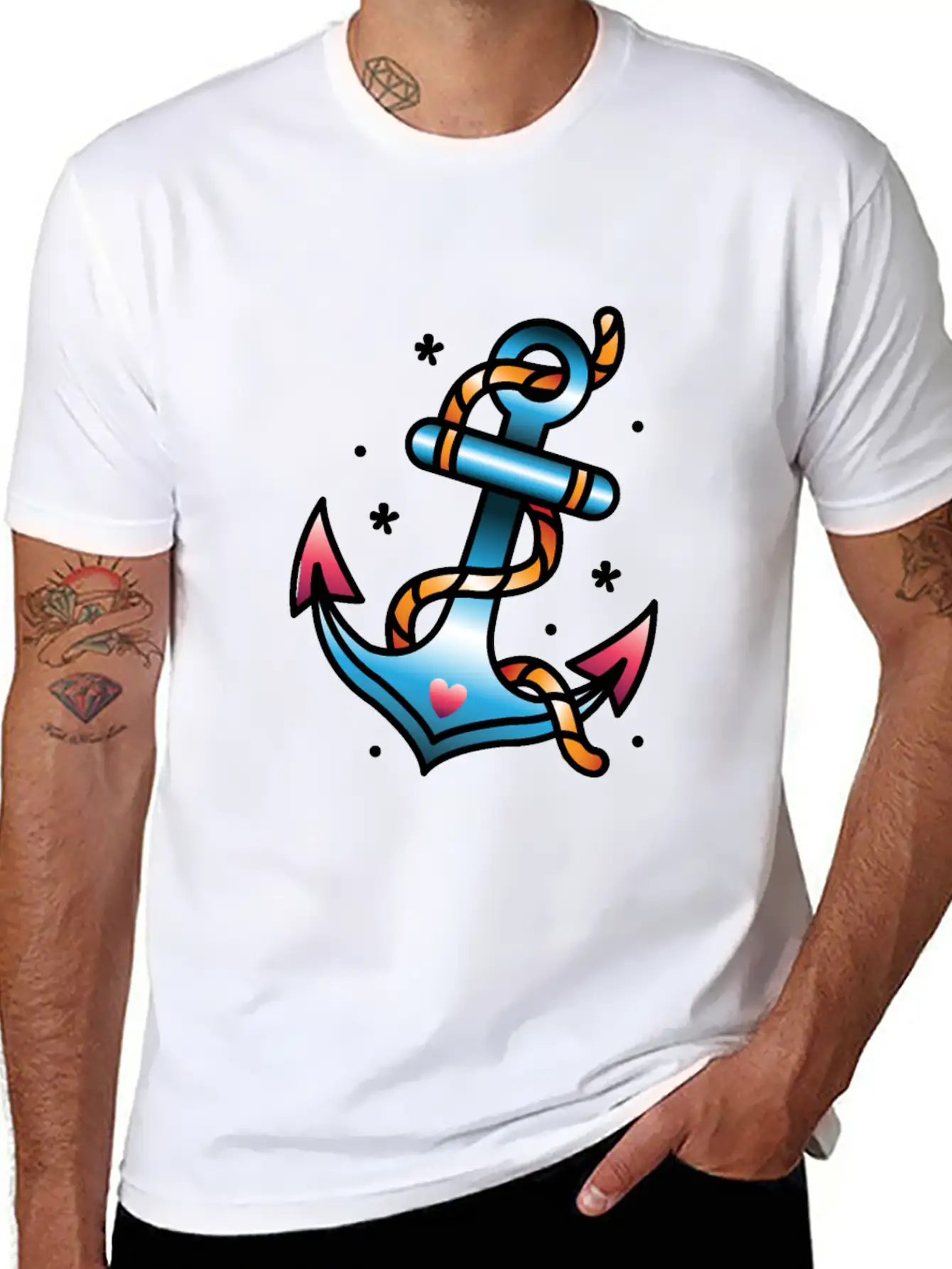 Anchor Tattoo Basic Graphic T-Shirt – Daily Comfort In Soft Cotton