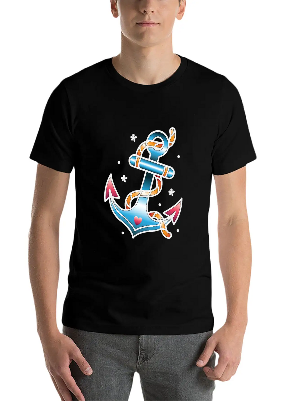 Anchor Tattoo Basic Graphic T-Shirt – Daily Comfort In Soft Cotton