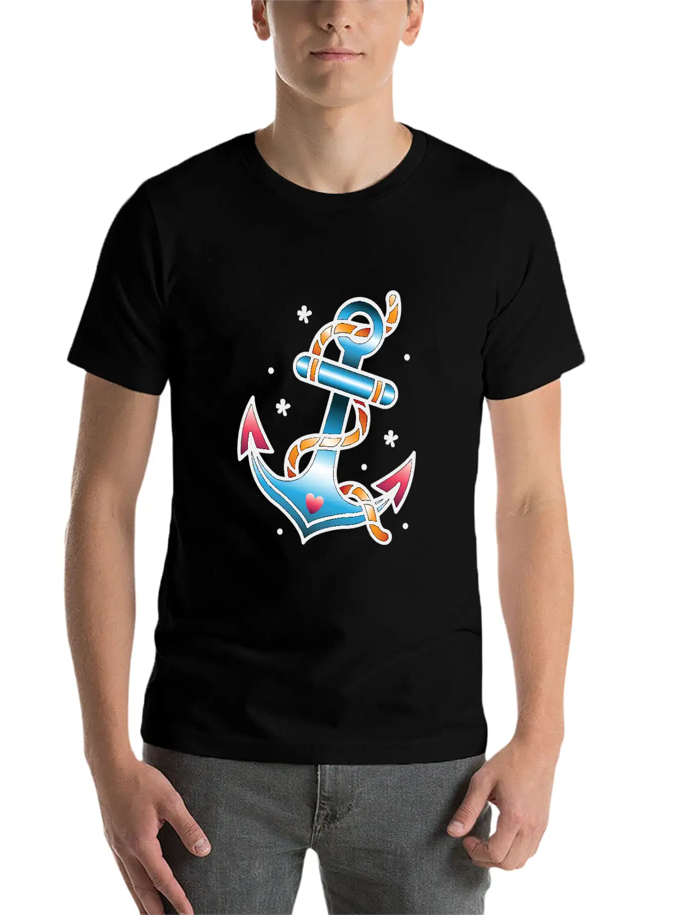 Anchor Tattoo Basic Graphic T-Shirt – Daily Comfort In Soft Cotton