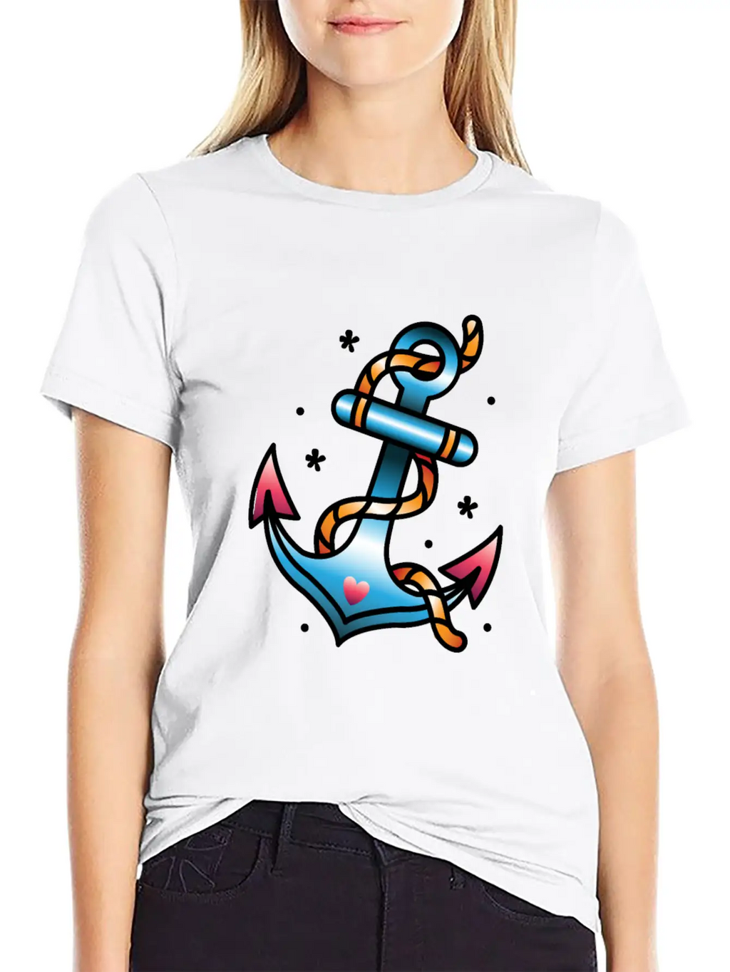 Anchor Tattoo Basic Graphic T-Shirt – Daily Comfort In Soft Cotton