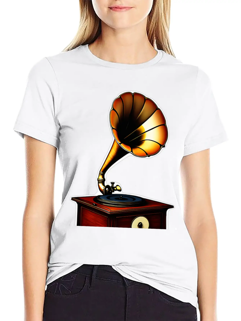 Ancient Gramophone Phenomenal Sound Basic Graphic T-Shirt – Daily Comfort In Soft Cotton
