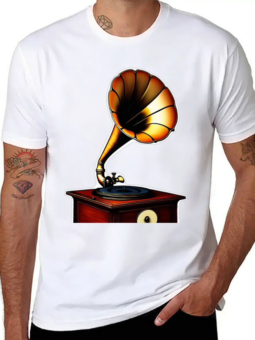 Ancient Gramophone Phenomenal Sound Basic Graphic T-Shirt – Daily Comfort In Soft Cotton