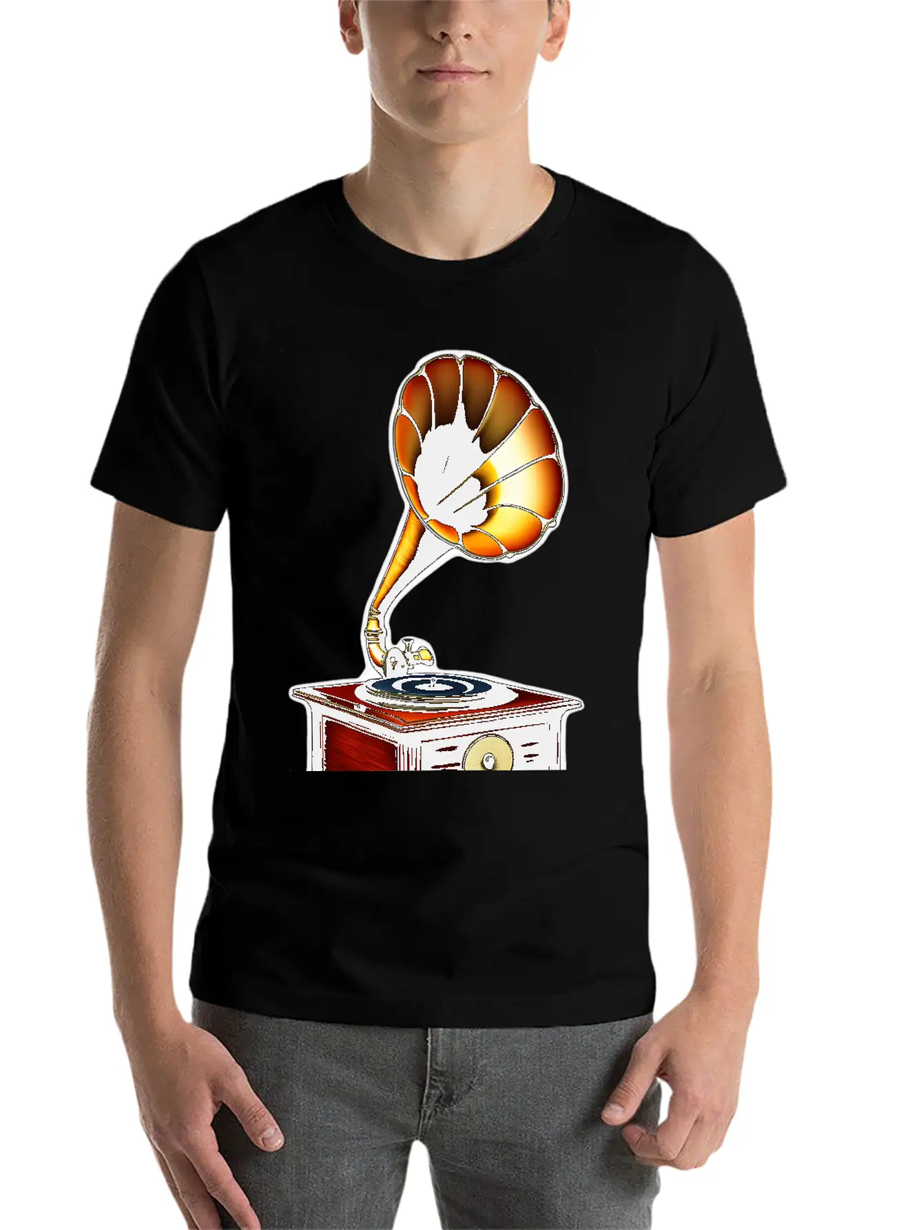 Ancient Gramophone Phenomenal Sound Basic Graphic T-Shirt – Daily Comfort In Soft Cotton