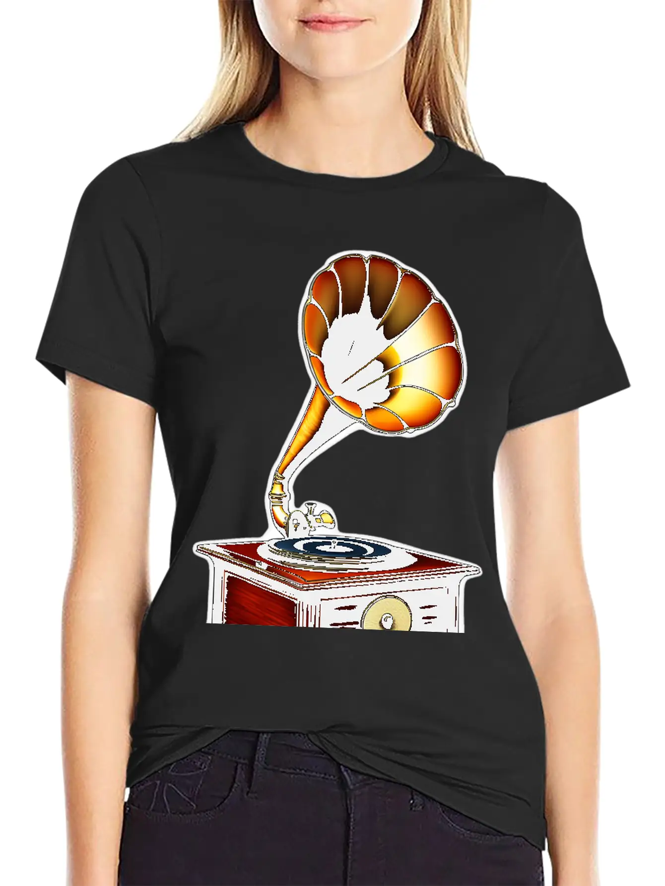 Ancient Gramophone Phenomenal Sound Basic Graphic T-Shirt – Daily Comfort In Soft Cotton