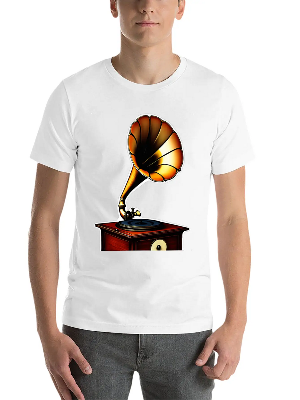 Ancient Gramophone Phenomenal Sound Basic Graphic T-Shirt – Daily Comfort In Soft Cotton
