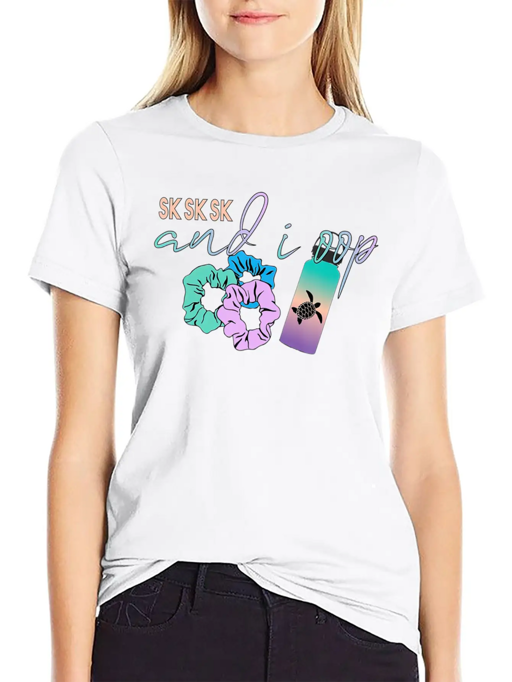And I Oop Save The Turtles Flask Scrunchie T Classic Crew Neck Graphic Tee – Everyday Minimal Look