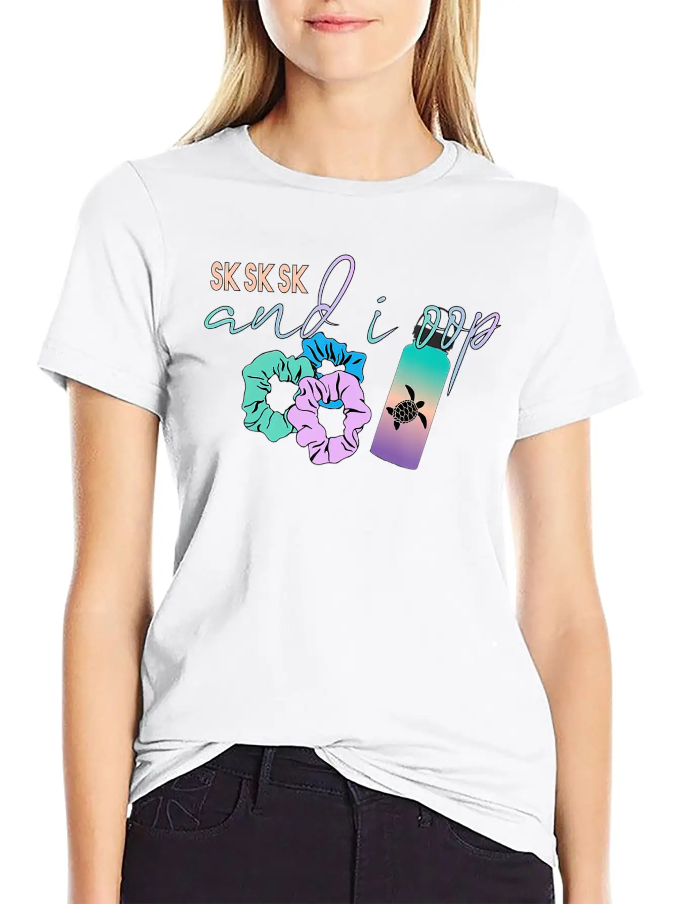 And I Oop Save The Turtles Flask Scrunchie T Classic Crew Neck Graphic Tee – Everyday Minimal Look