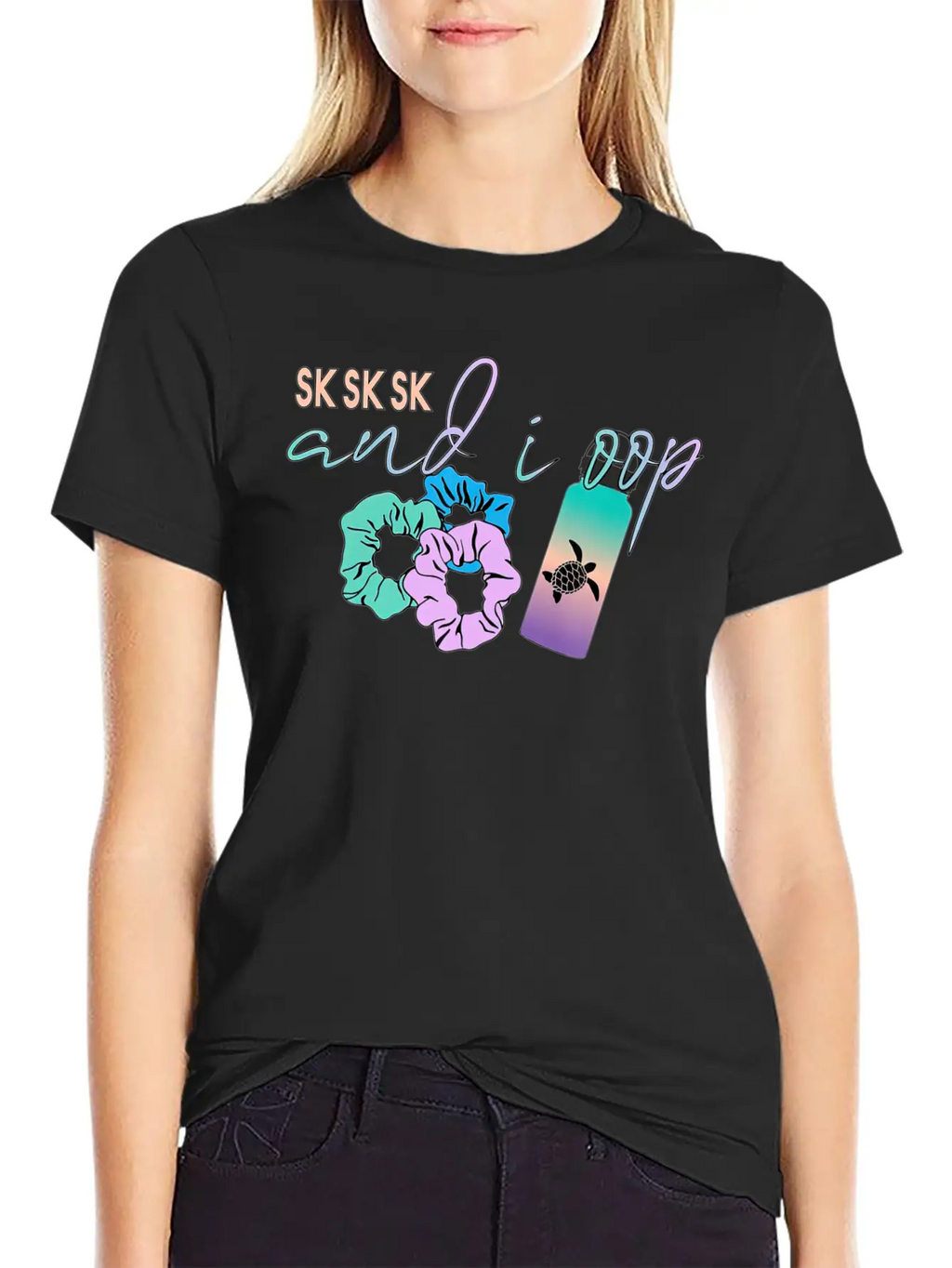 And I Oop Save The Turtles Flask Scrunchie T Classic Crew Neck Graphic Tee – Everyday Minimal Look