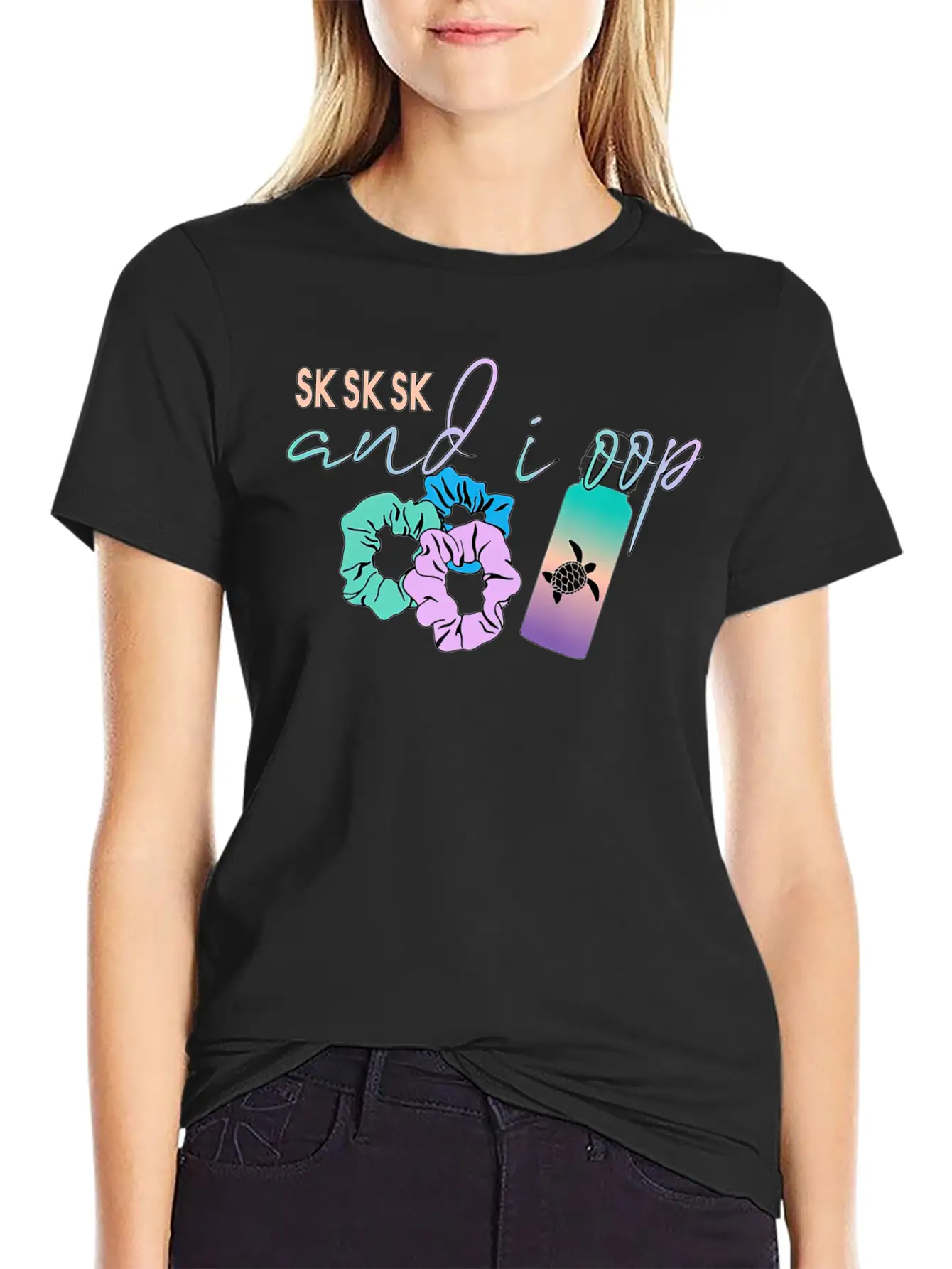 And I Oop Save The Turtles Flask Scrunchie T Classic Crew Neck Graphic Tee – Everyday Minimal Look