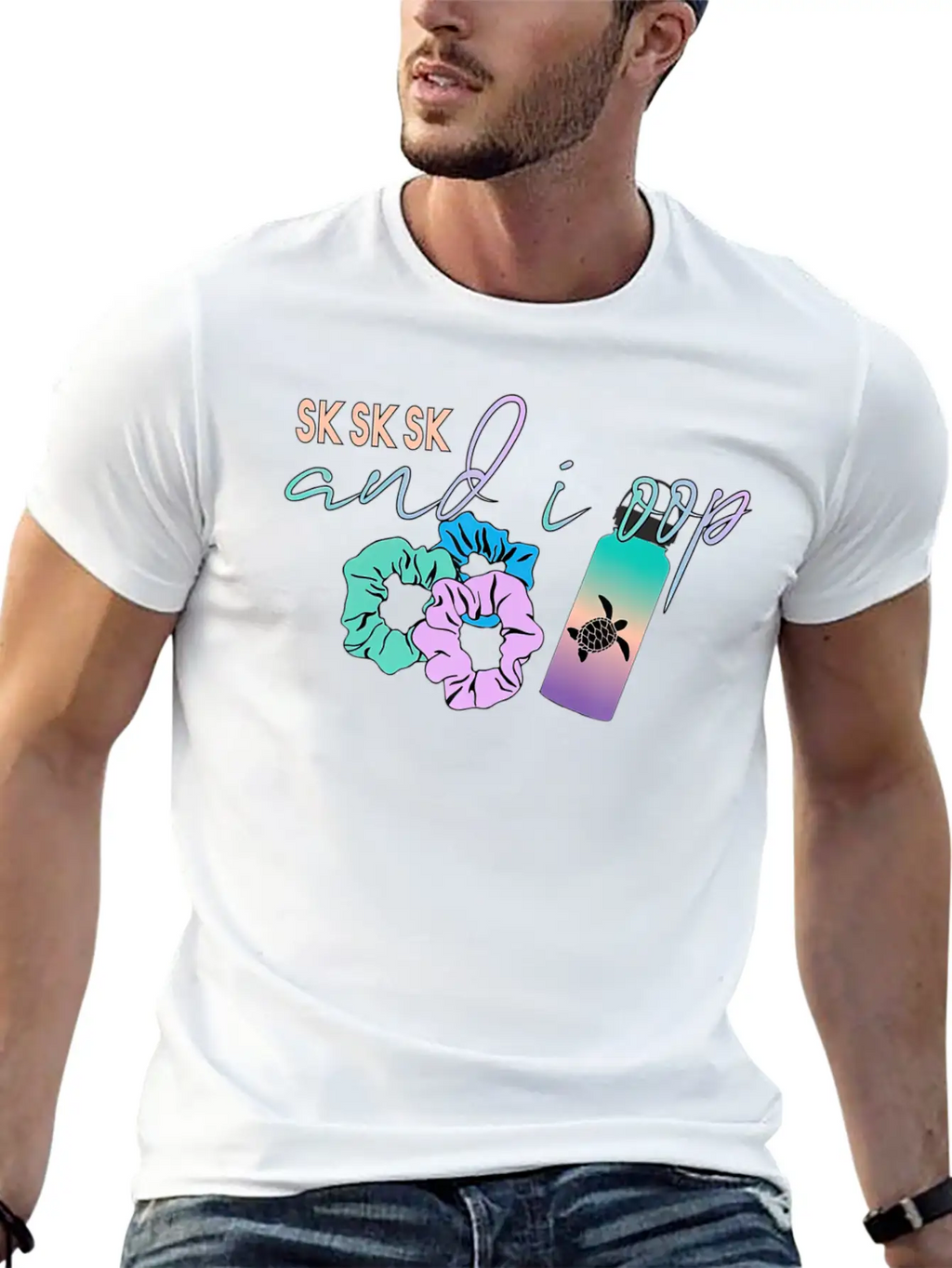 And I Oop Save The Turtles Flask Scrunchie T Classic Crew Neck Graphic Tee – Everyday Minimal Look