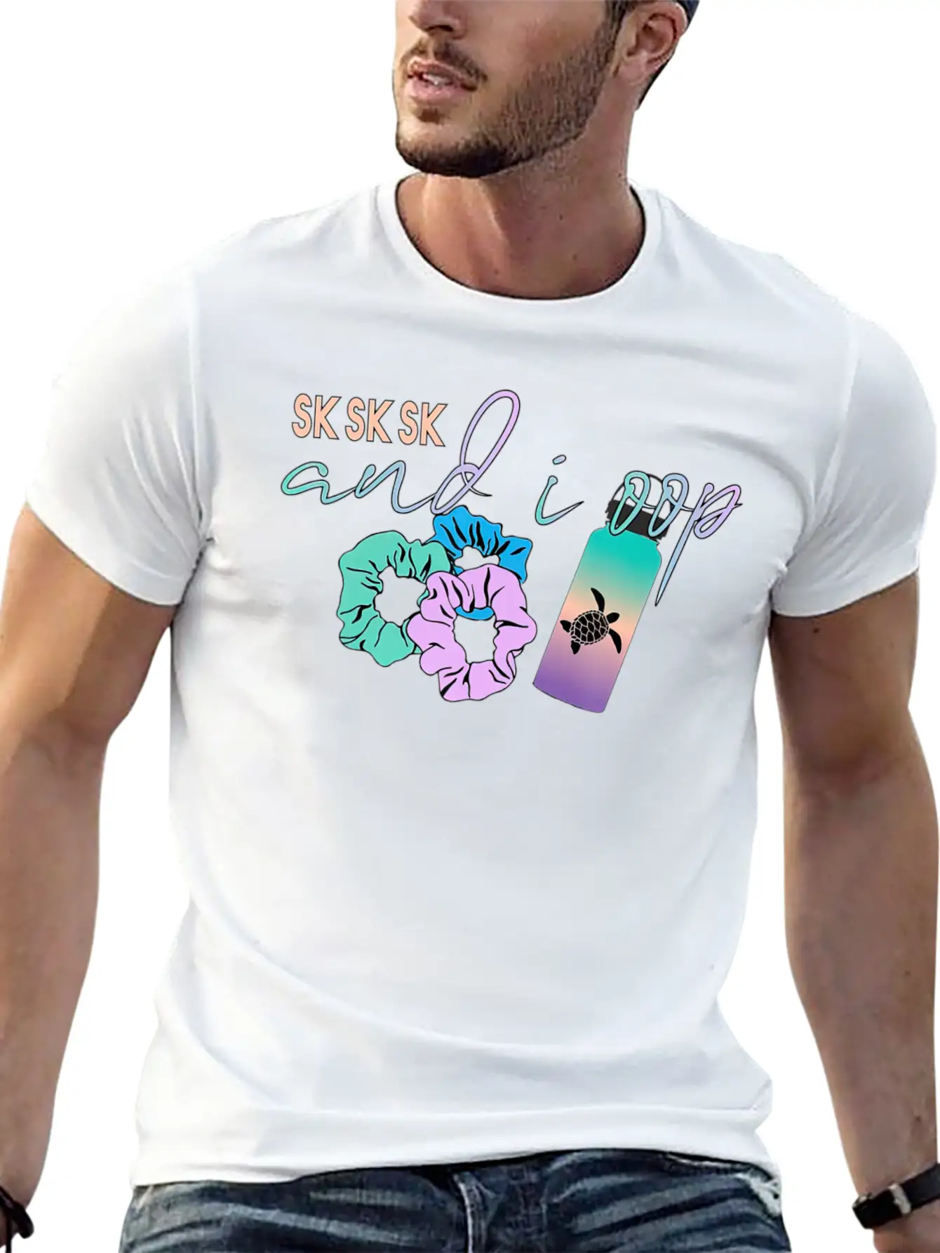 And I Oop Save The Turtles Flask Scrunchie T Classic Crew Neck Graphic Tee – Everyday Minimal Look
