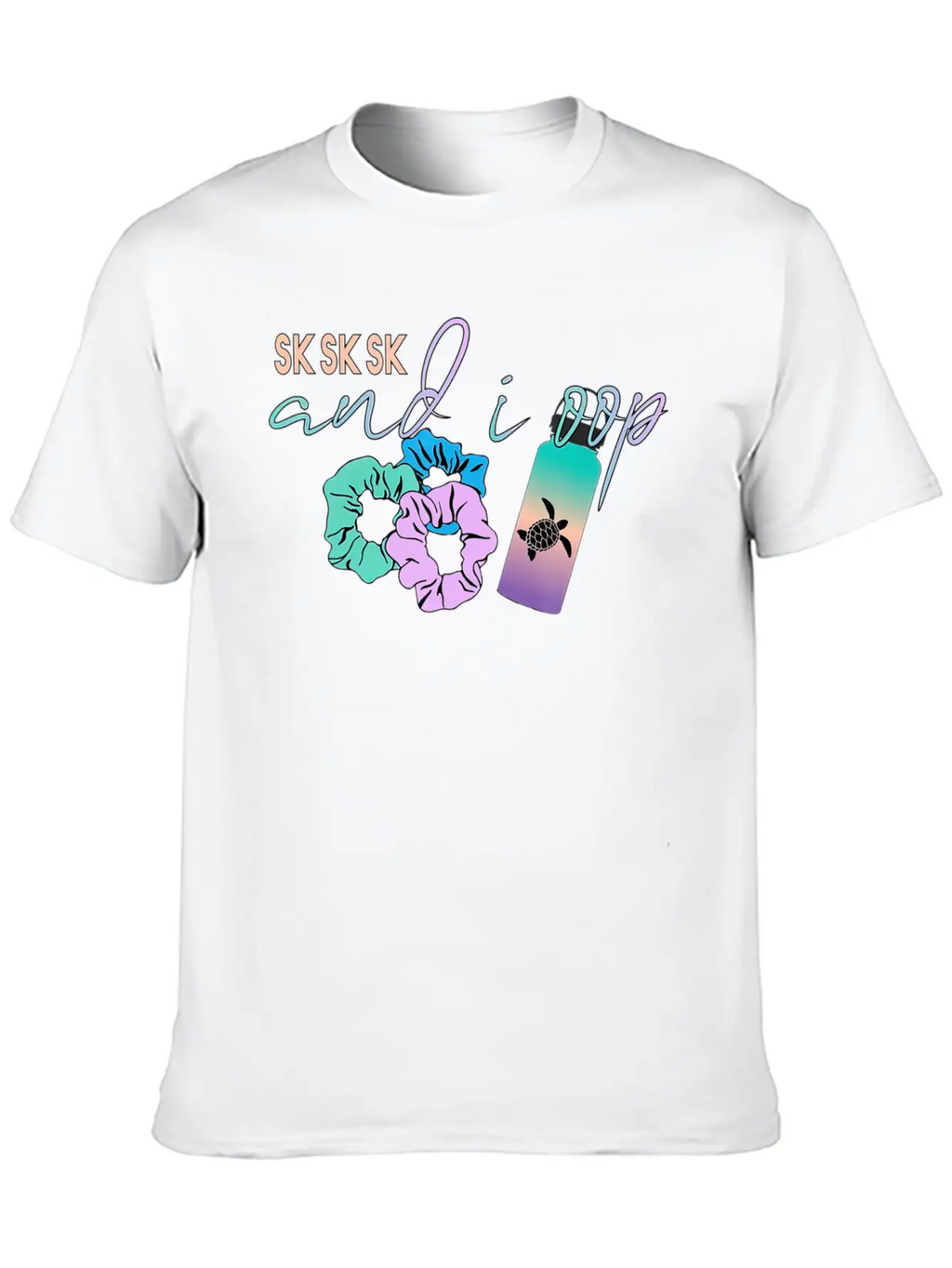 And I Oop Save The Turtles Flask Scrunchie T Classic Crew Neck Graphic Tee – Everyday Minimal Look