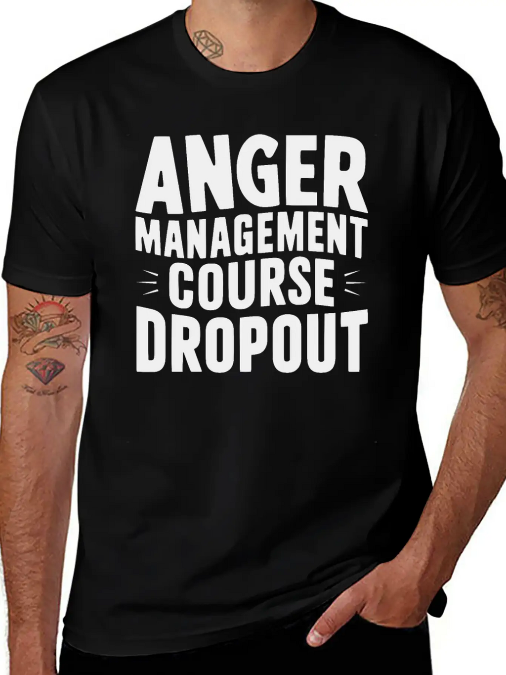 Anger Management Course Dropout Classic Crew Neck Graphic Tee – Everyday Minimal Look
