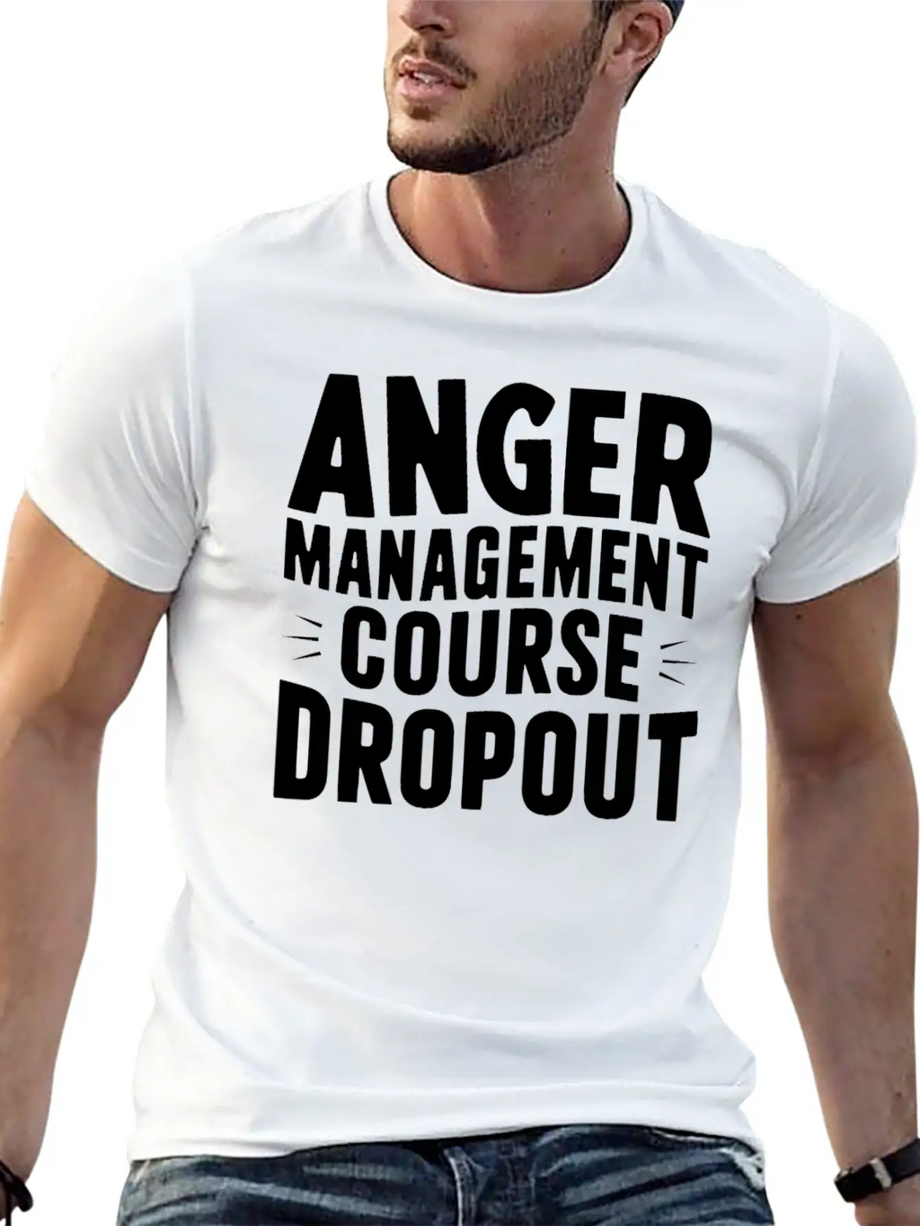 Anger Management Course Dropout Classic Crew Neck Graphic Tee – Everyday Minimal Look
