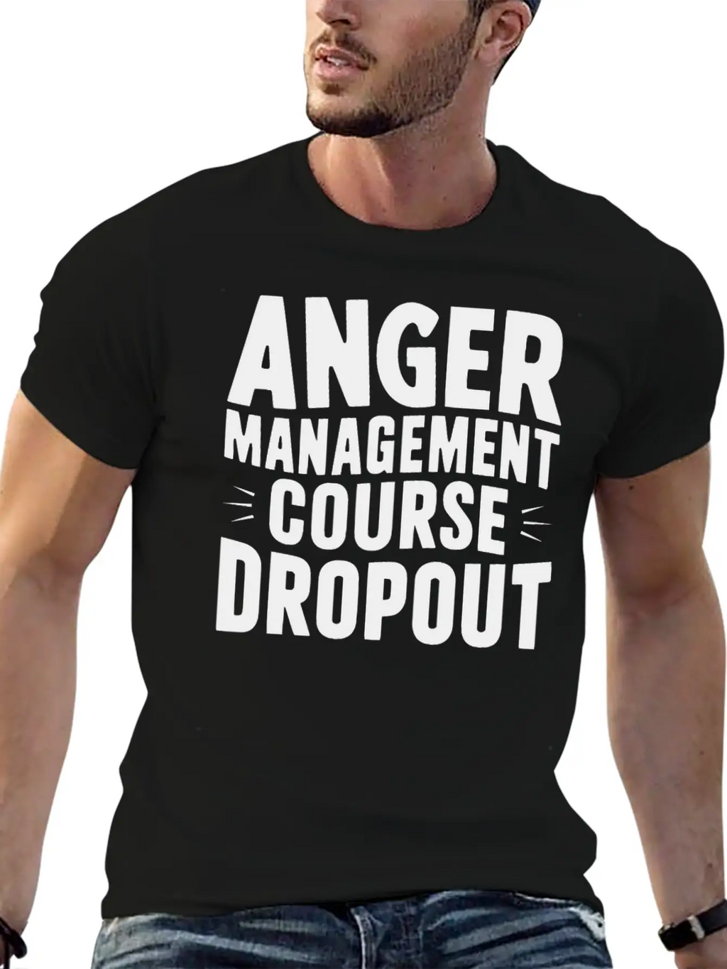 Anger Management Course Dropout Classic Crew Neck Graphic Tee – Everyday Minimal Look