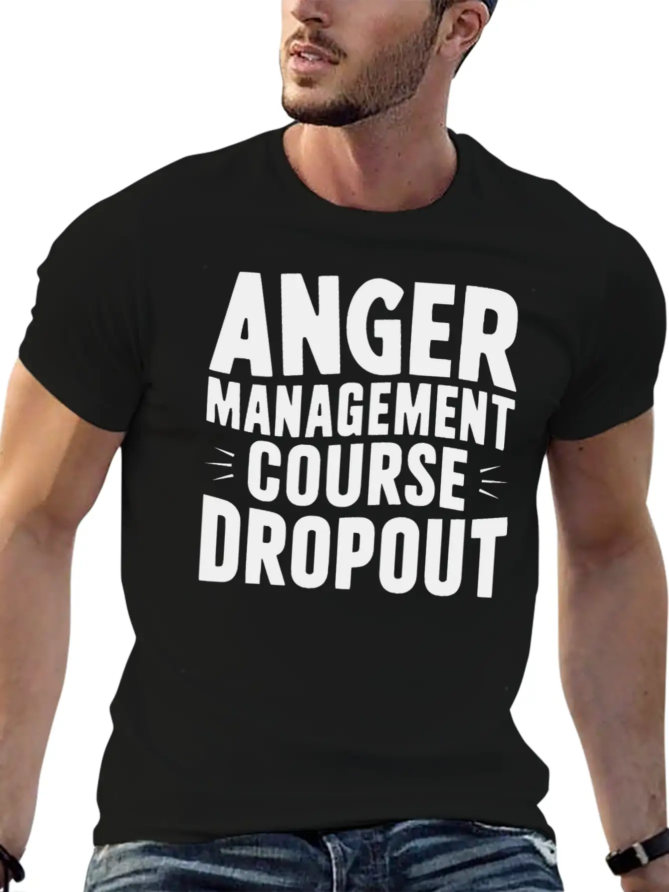 Anger Management Course Dropout Classic Crew Neck Graphic Tee – Everyday Minimal Look
